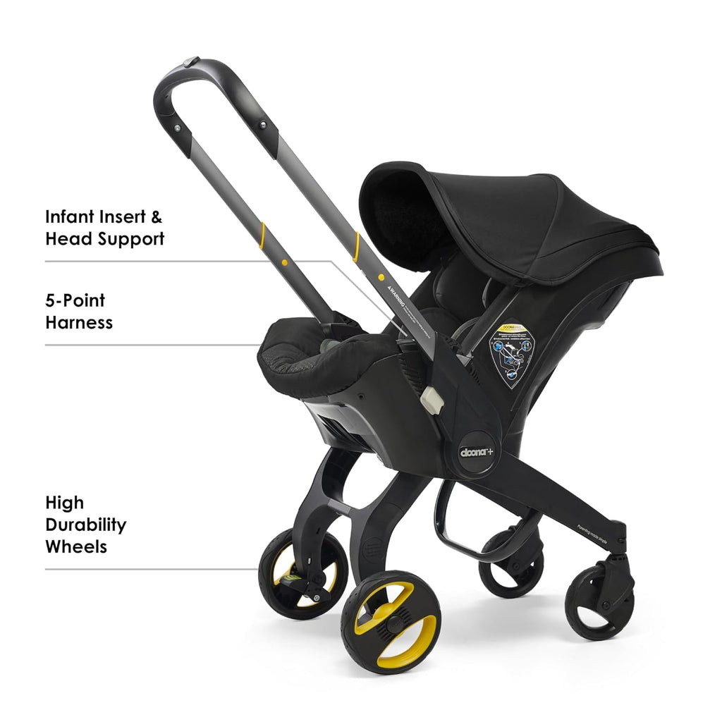 Limited-Time Savings，Doona Car Seat & Stroller, Nitro Black - All-in-One Travel System