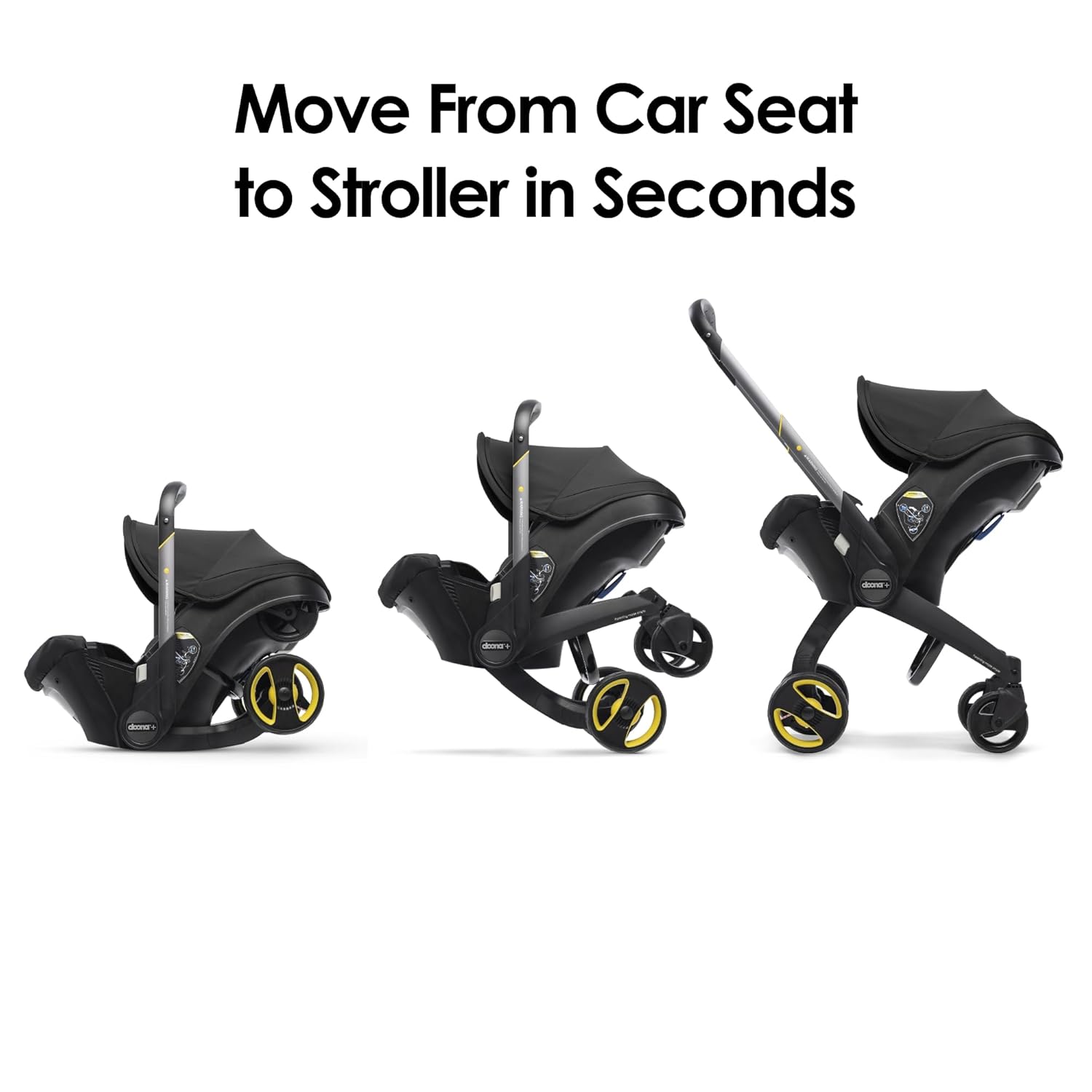 Limited-Time Savings，Doona Car Seat & Stroller, Nitro Black - All-in-One Travel System