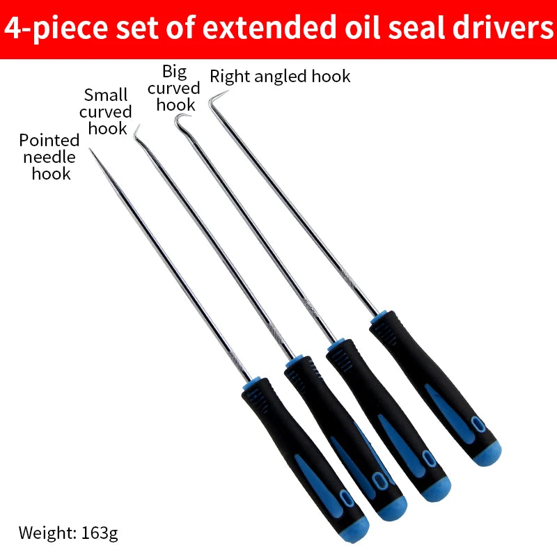 Chrome Vanadium Oil Seal Hook Set 4-Piece Auto Repair Tool